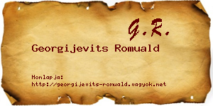 Georgijevits Romuald névjegykártya